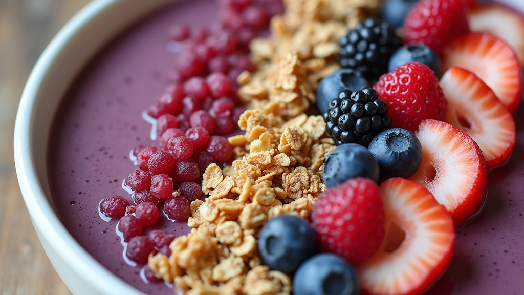 Acai Smoothie Bowl Recipe – Superfood Energy Breakfast - Step 6: Arrange Fresh Berries