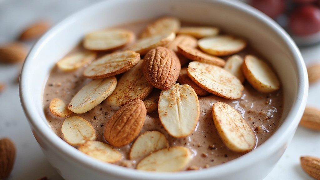 Apple Smoothie Bowl – Crisp, Sweet and Energizing - Step 6: Arrange Almonds and Cinnamon