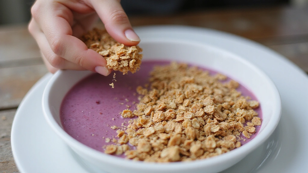 Smoothie Bowl Aesthetic Ideas – Pretty and Pinterest Worthy - Step 5: Add Granola