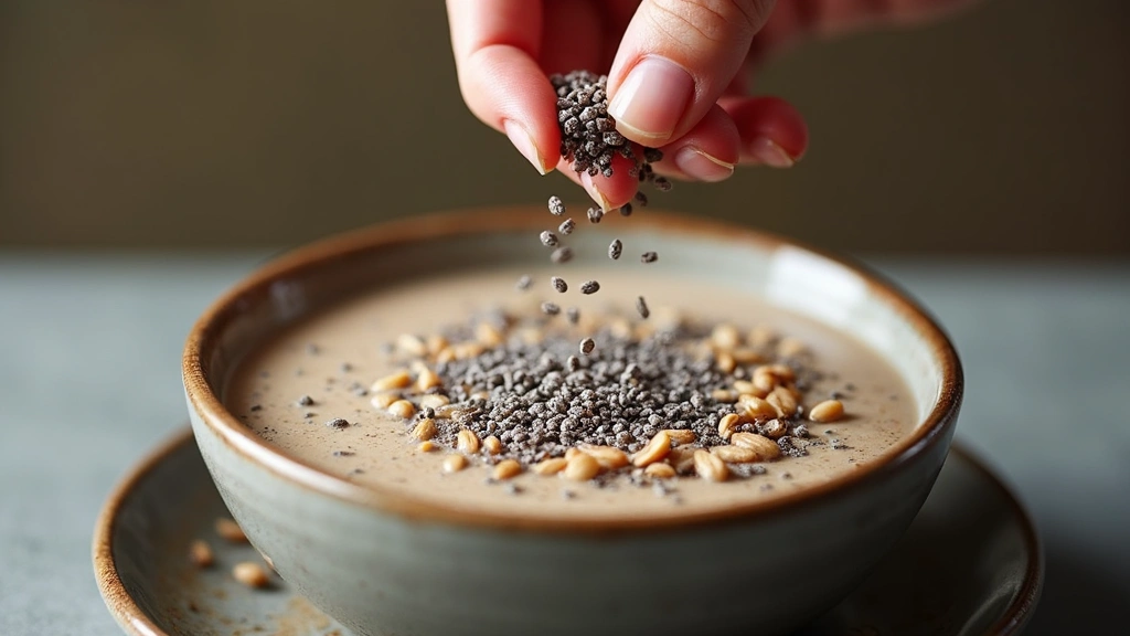 Smoothie Bowl Aesthetic Ideas – Pretty and Pinterest Worthy - Step 7: Sprinkle Chia Seeds