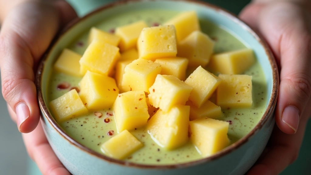 Smoothie Bowl with Pineapple – Sweet and Zesty - Step 5: Layer Fresh Pineapple Chunks