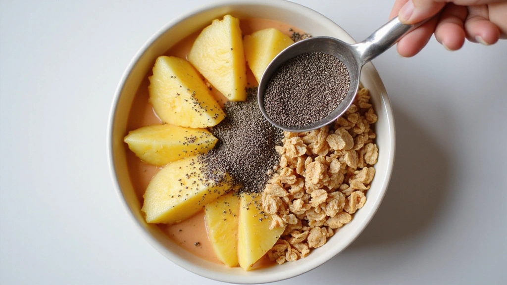 Smoothie Bowl with Pineapple – Sweet and Zesty - Step 6: Add Granola and Chia Seeds