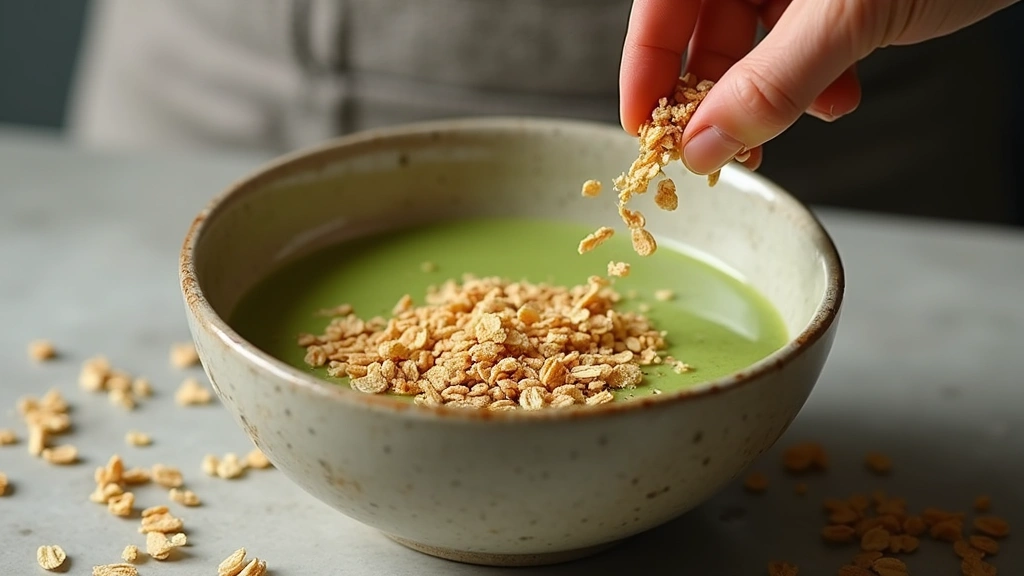 Spirulina Smoothie Bowl – Detox and Energy in One - Step 5: Add Granola Topping