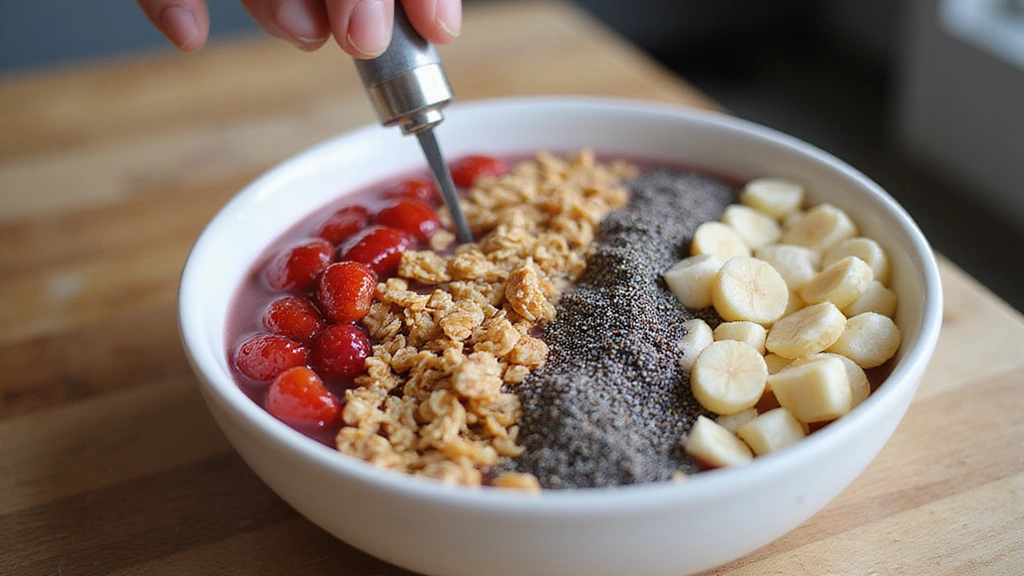 Strawberry Banana Smoothie Bowl – Classic and Creamy - Step 6: Add Granola and Chia Seeds