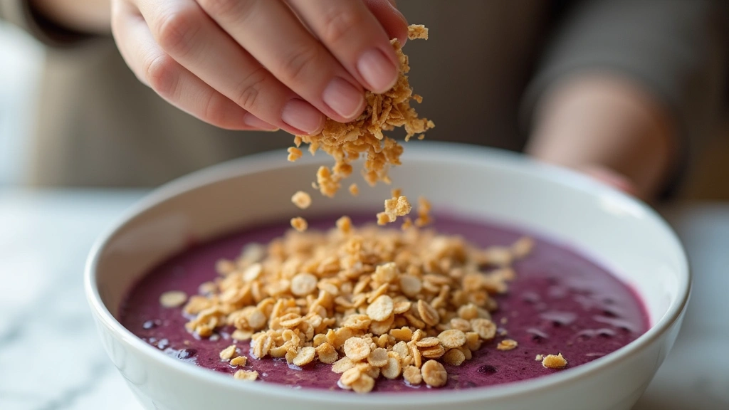The Best Smoothie Bowl Recipe – Thick, Creamy and Delicious - Step 6: Add Granola Layer