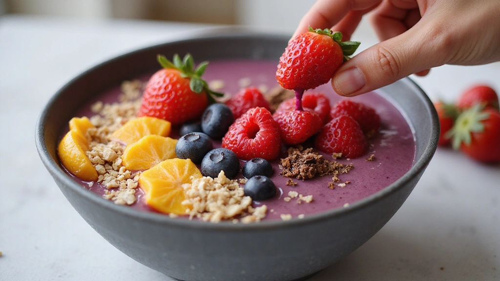 Tropical Smoothie Bowl – Vacation in a Bowl - Step 7: Arrange Fresh Berries