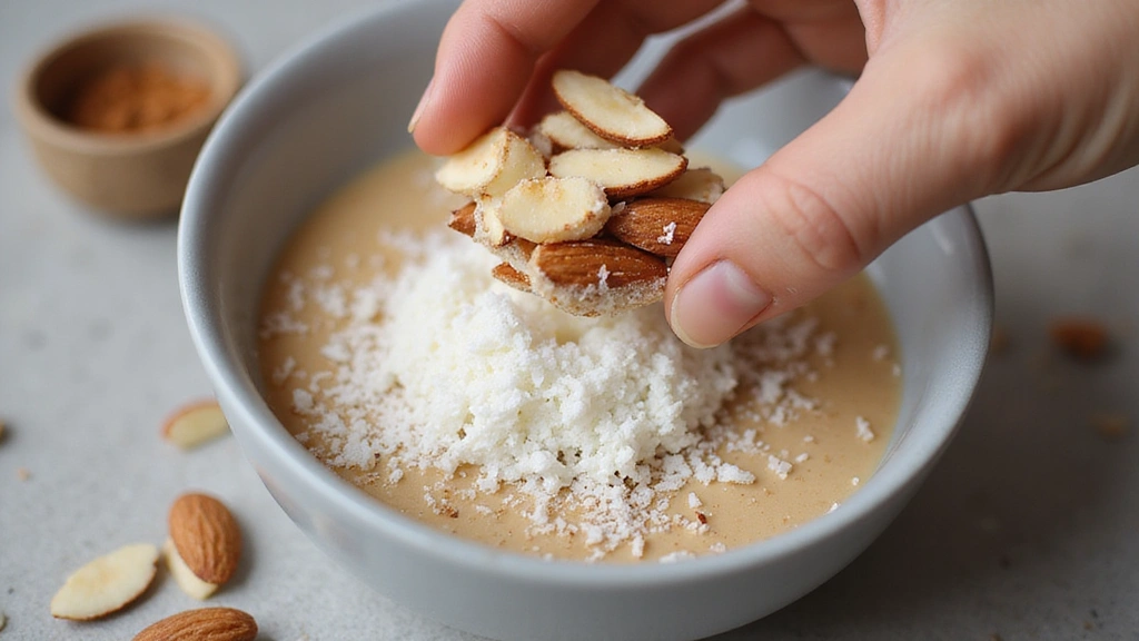 Tropical Smoothie Bowl – Vacation in a Bowl - Step 8: Add Coconut and Almonds