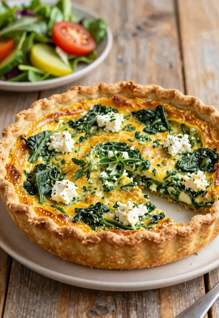 10 Cornmeal Dinner Recipes for Cozy Flavorful Homemade Meals - 3. Savory Cornmeal Quiche with Spinach and Feta
