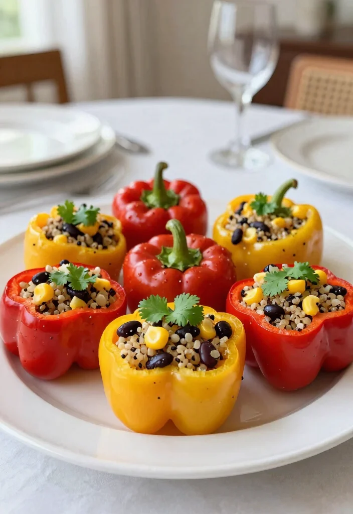 10 Dinner Party Starter Recipes for Easy Elegant Beginnings - 1. Stuffed Mini Bell Peppers with Quinoa and Black Beans