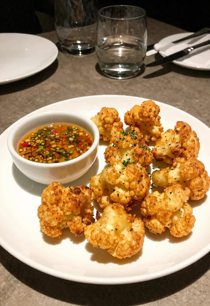 10 Dinner Party Starter Recipes for Easy Elegant Beginnings - 2. Crispy Cauliflower Bites with Spicy Dipping Sauce