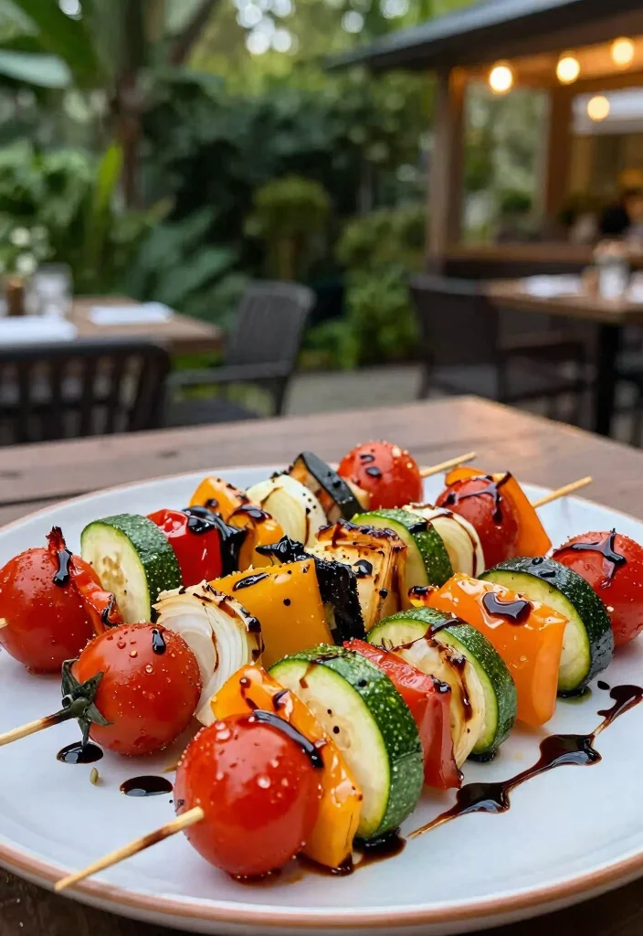 10 Dinner Party Starter Recipes for Easy Elegant Beginnings - 6. Grilled Vegetable Skewers with Balsamic Glaze