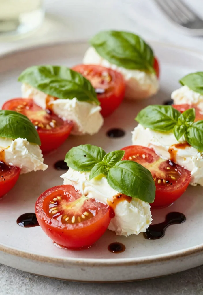 10 Dinner Party Starter Recipes for Easy Elegant Beginnings - 7. Vegan Caprese Salad Bites