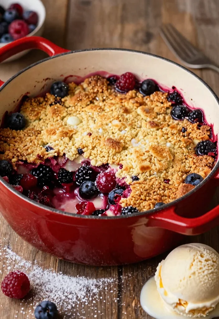 10 Dutch Oven Dessert Recipes for Cozy One-Pot Sweet Comfort - 10. Winter Berry Crumble
