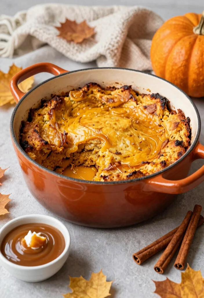10 Dutch Oven Dessert Recipes for Cozy One-Pot Sweet Comfort - 5. Spiced Pumpkin Bread Pudding