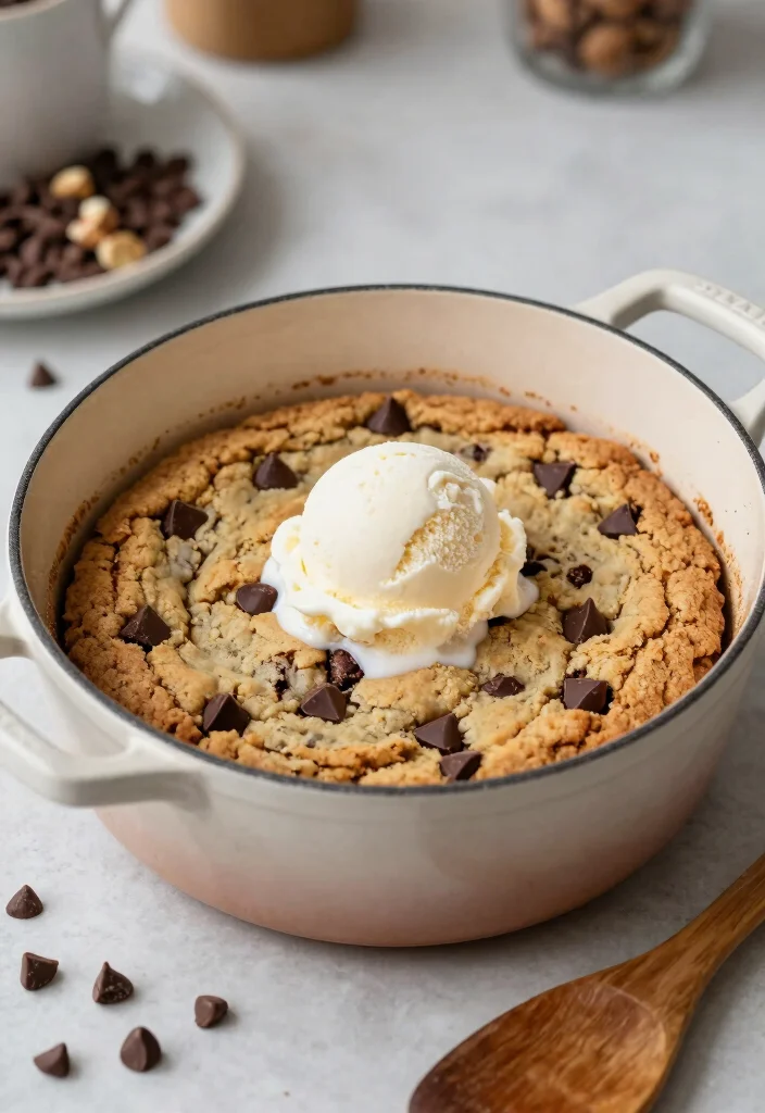 10 Dutch Oven Dessert Recipes for Cozy One-Pot Sweet Comfort - 6. Nutty Chocolate Chip Cookie Skillet