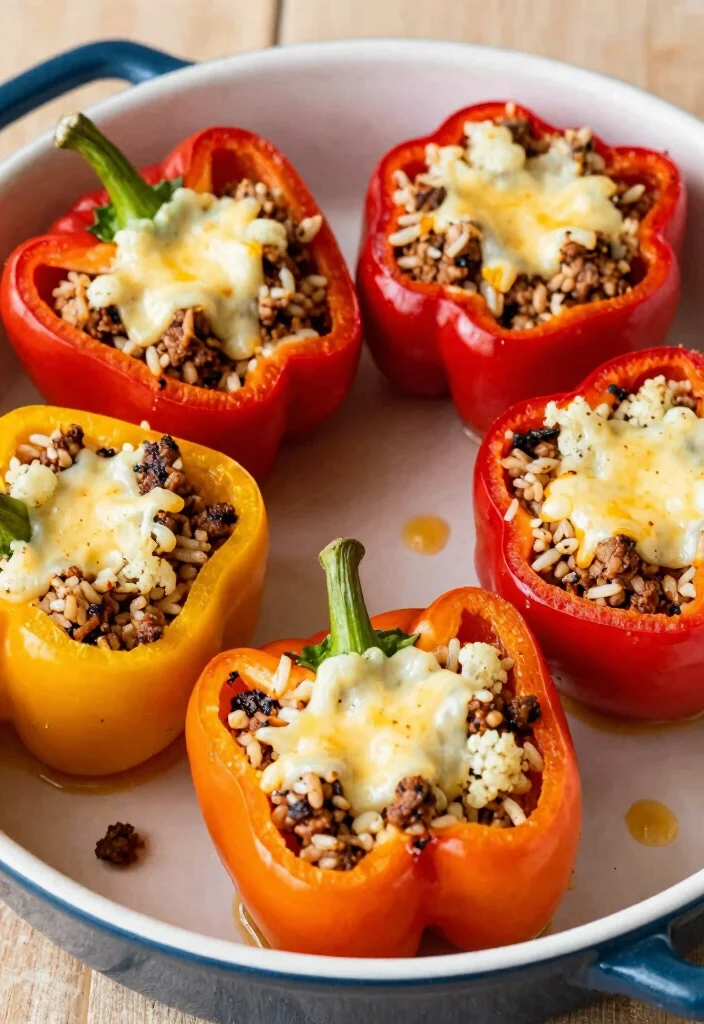 10 Fancy Keto Dinner Recipes for Elegant Low-Carb Evenings - 3. Stuffed Bell Peppers with Cauliflower Rice