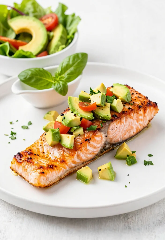 10 Fancy Keto Dinner Recipes for Elegant Low-Carb Evenings - 4. Grilled Salmon with Avocado Salsa