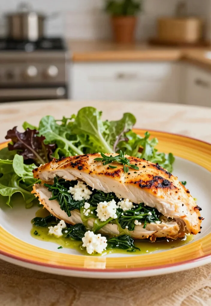 10 Fancy Keto Dinner Recipes for Elegant Low-Carb Evenings - 7. Spinach and Feta Stuffed Chicken Breast