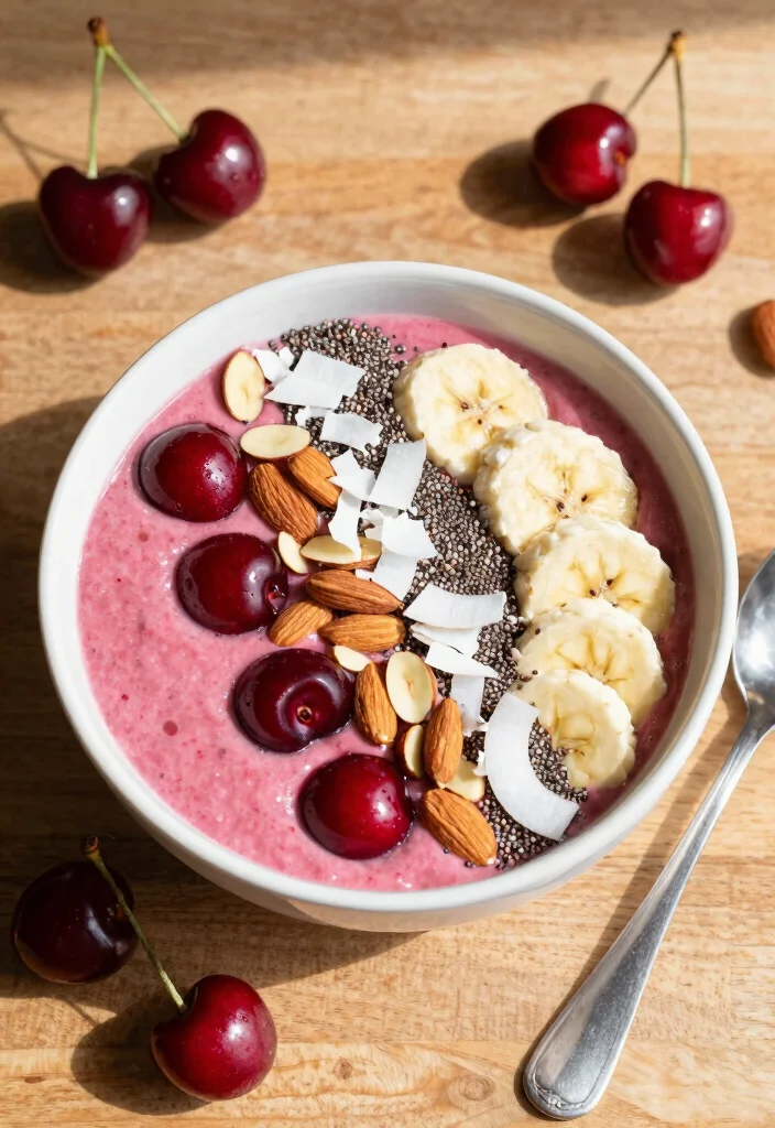 10 Healthy Cherry Recipes for Light Sweet Seasonal Meals - 2. Cherry Almond Smoothie Bowl