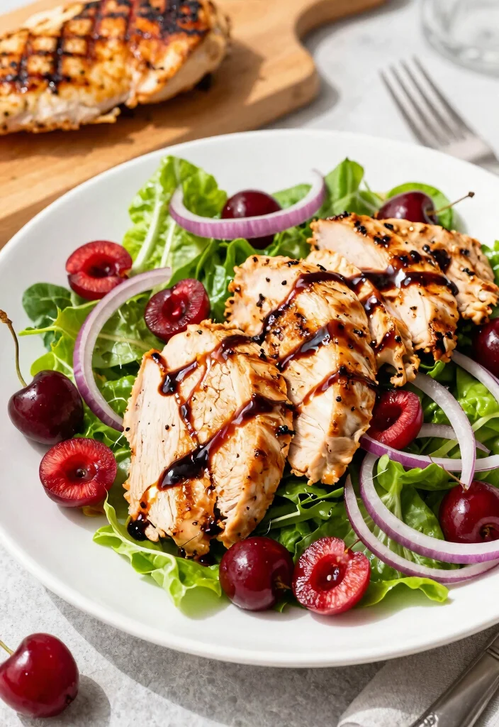 10 Healthy Cherry Recipes for Light Sweet Seasonal Meals - 3. Grilled Chicken and Cherry Salad