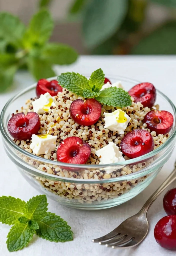 10 Healthy Cherry Recipes for Light Sweet Seasonal Meals - 5. Cherry and Feta Quinoa Salad