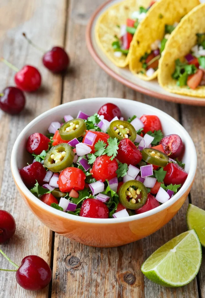 10 Healthy Cherry Recipes for Light Sweet Seasonal Meals - 6. Cherry Salsa for Tacos
