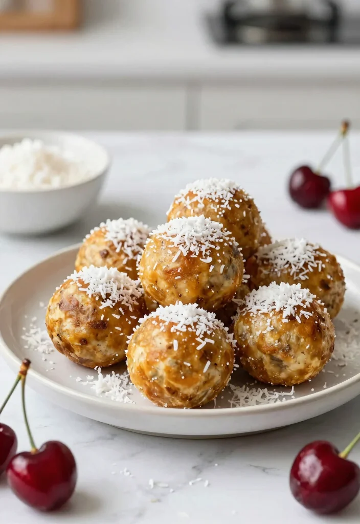 10 Healthy Cherry Recipes for Light Sweet Seasonal Meals - 7. Cherry Coconut Energy Balls