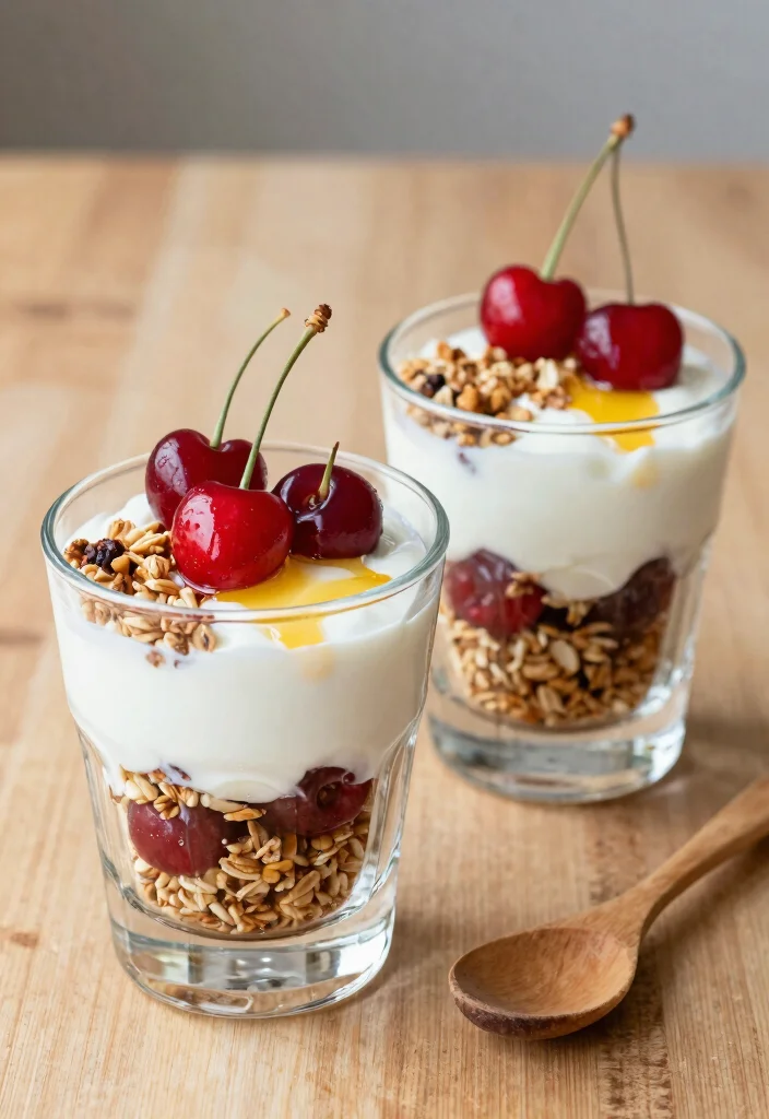 10 Healthy Cherry Recipes for Light Sweet Seasonal Meals - 9. Cherry Greek Yogurt Parfait