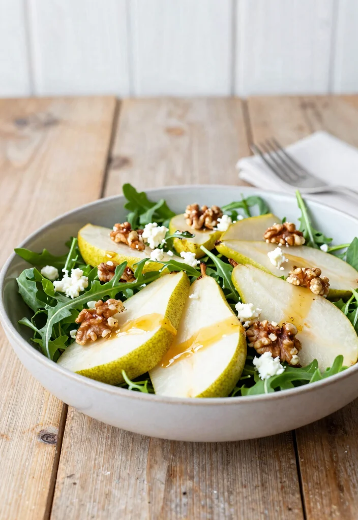 10 Healthy Pear Recipes for Fresh Light Seasonal Eating - 1. Pear and Arugula Salad with Honey Vinaigrette