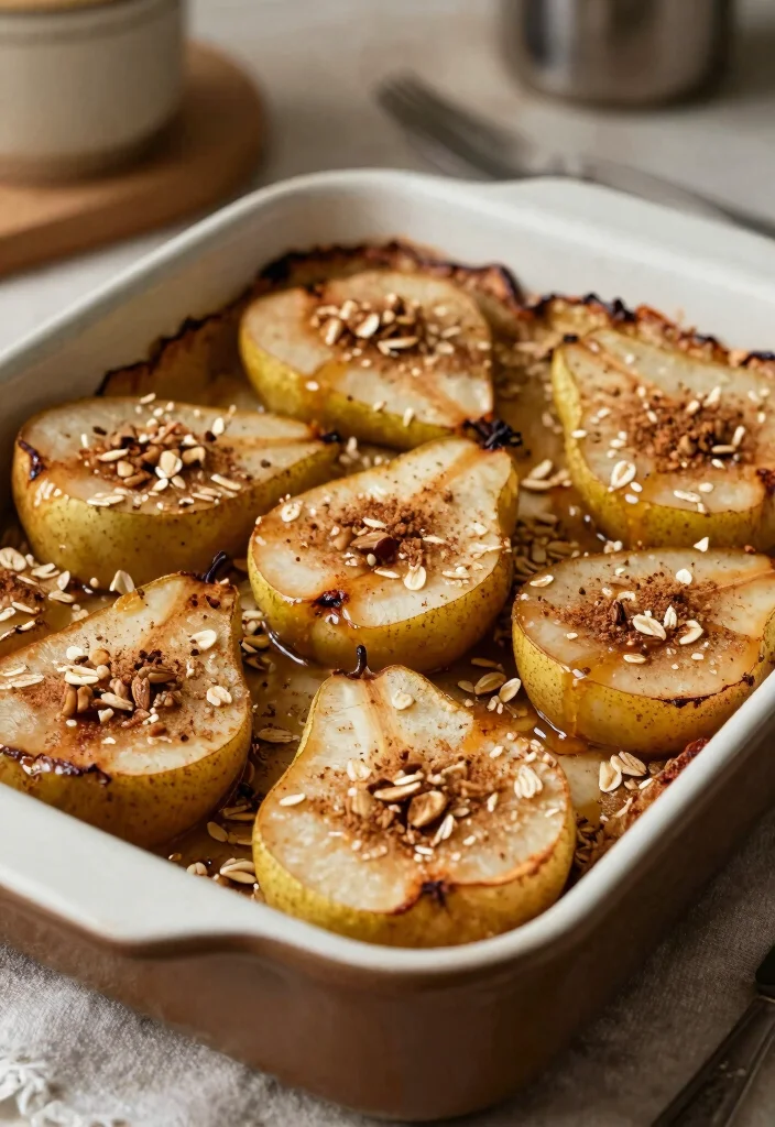 10 Healthy Pear Recipes for Fresh Light Seasonal Eating - 2. Baked Pears with Cinnamon and Oats