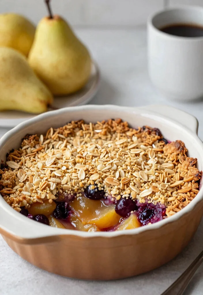 10 Healthy Pear Recipes for Fresh Light Seasonal Eating - 9. Pear and Berry Crumble