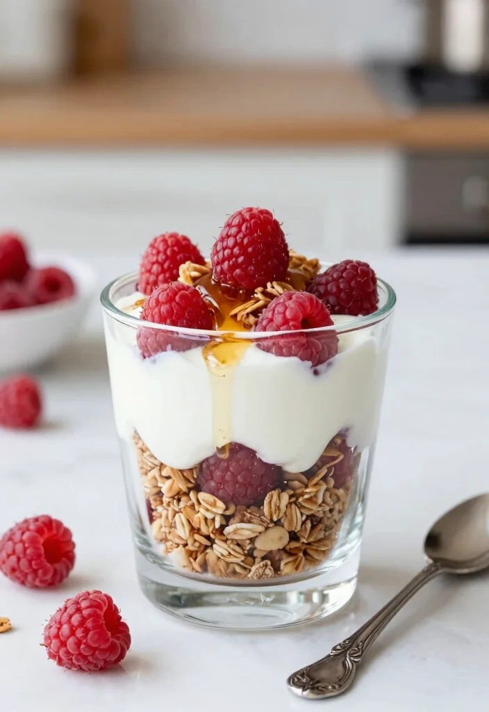 10 Healthy Raspberry Recipes for Fresh Bright Everyday Eating - 10. Raspberry Greek Yogurt Parfait