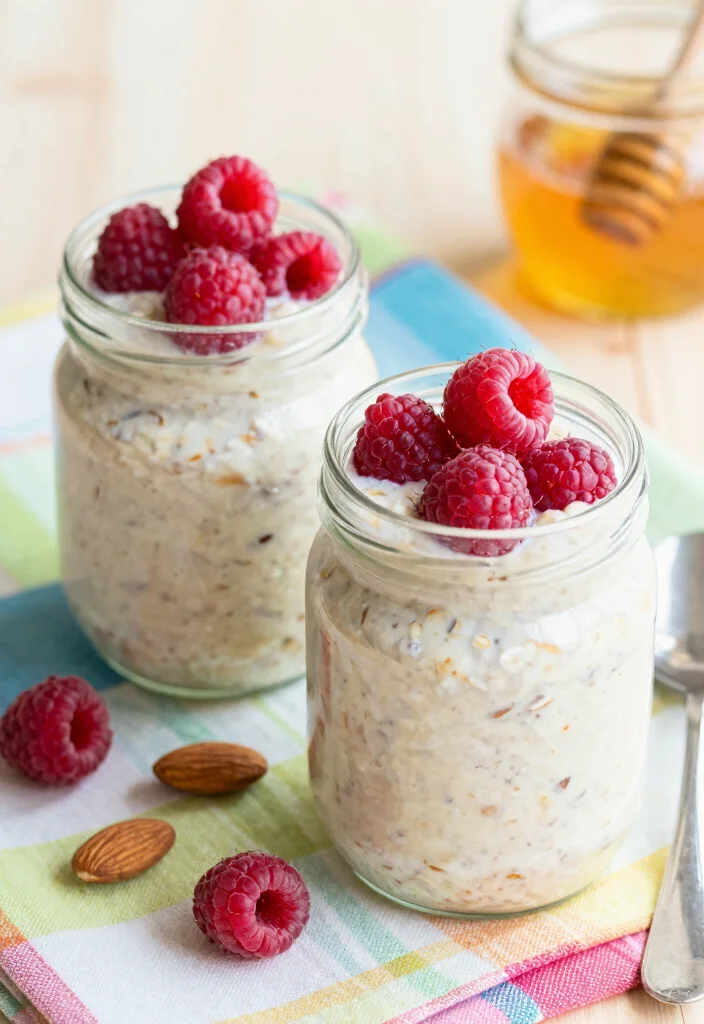 10 Healthy Raspberry Recipes for Fresh Bright Everyday Eating - 3. Raspberry Almond Overnight Oats
