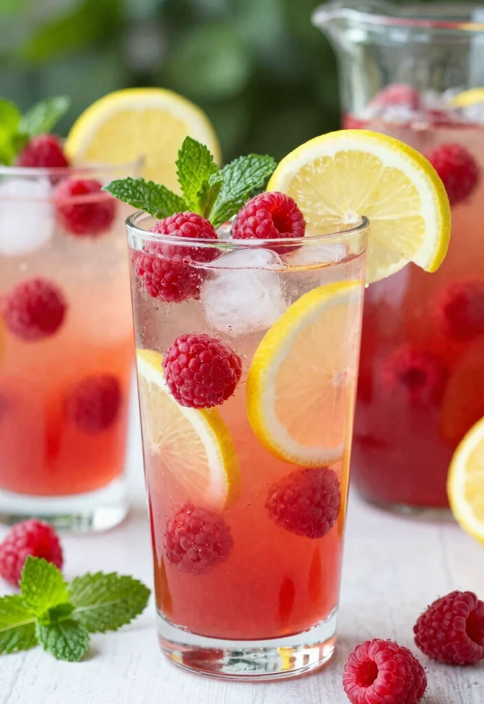 10 Healthy Raspberry Recipes for Fresh Bright Everyday Eating - 9. Raspberry Lemonade Spritzer