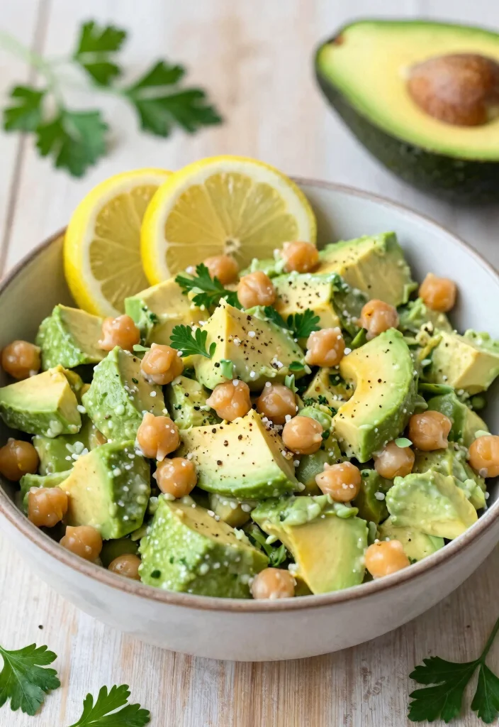 10 High-Fiber Keto Recipes for Light Balanced Low-Carb Eating - 1. Creamy Avocado and Chickpea Salad