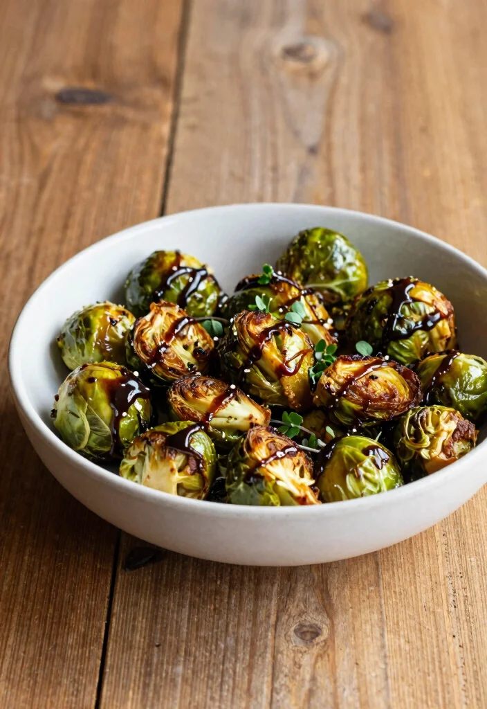 10 High-Fiber Keto Recipes for Light Balanced Low-Carb Eating - 9. Roasted Brussels Sprouts with Balsamic Glaze