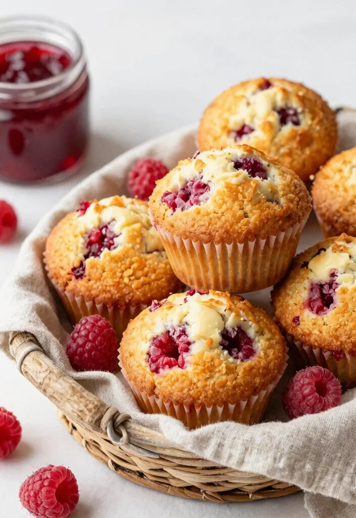 10 Keto Raspberry Recipes for Fresh Light Low-Carb Sweets - 10. Raspberry Cream Cheese Muffins