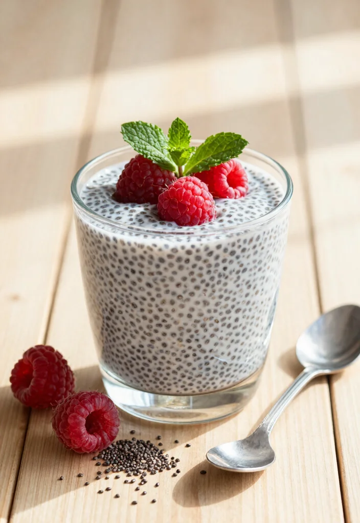 10 Keto Raspberry Recipes for Fresh Light Low-Carb Sweets - 2. Raspberry Chia Seed Pudding
