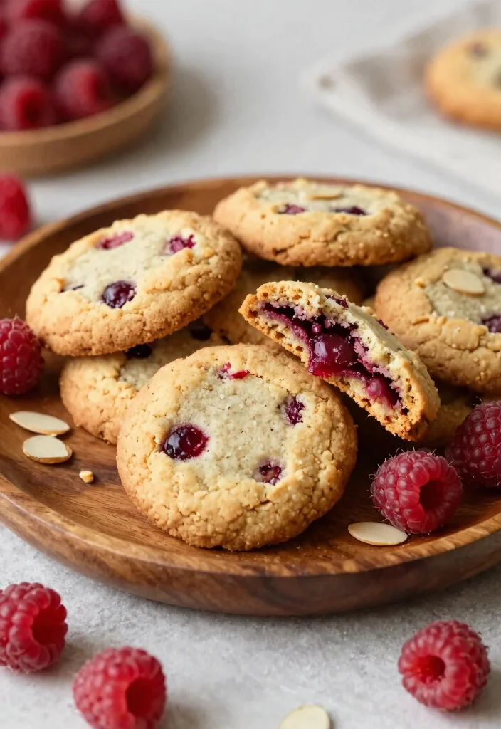 10 Keto Raspberry Recipes for Fresh Light Low-Carb Sweets - 4. Raspberry Almond Flour Cookies
