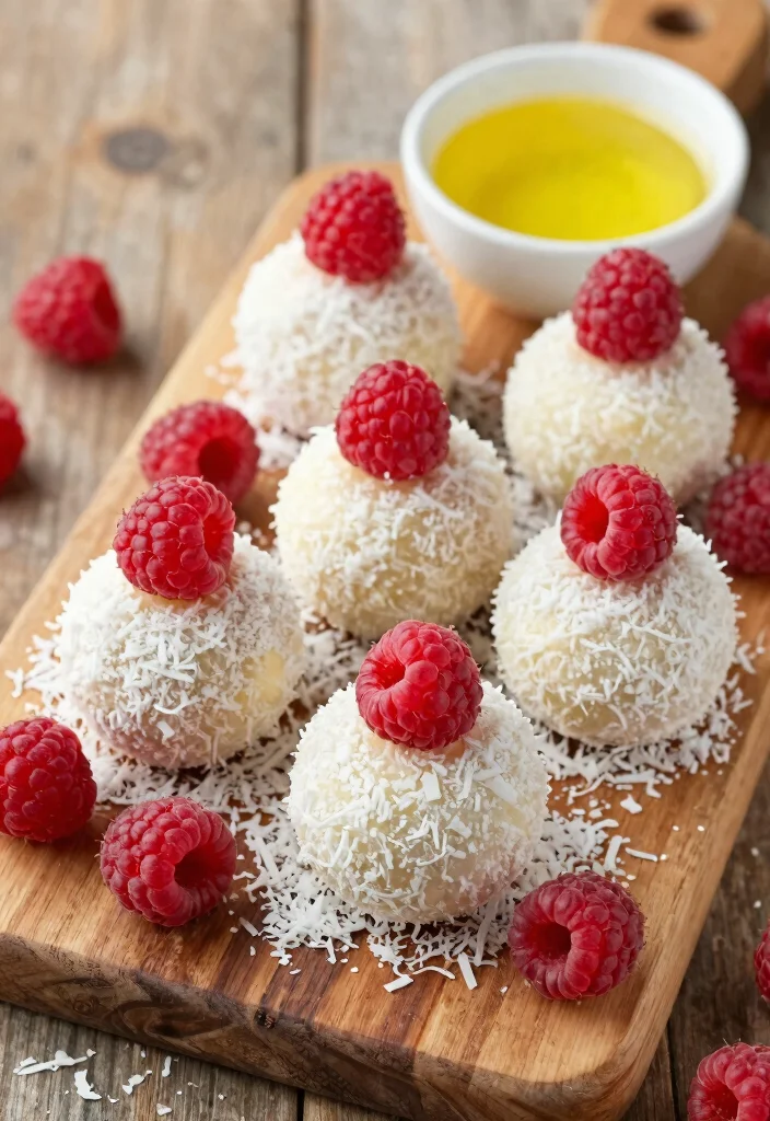 10 Keto Raspberry Recipes for Fresh Light Low-Carb Sweets - 6. Raspberry Coconut Fat Bombs