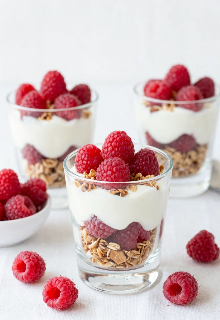 10 Keto Raspberry Recipes for Fresh Light Low-Carb Sweets - 8. Raspberry Yogurt Parfaits