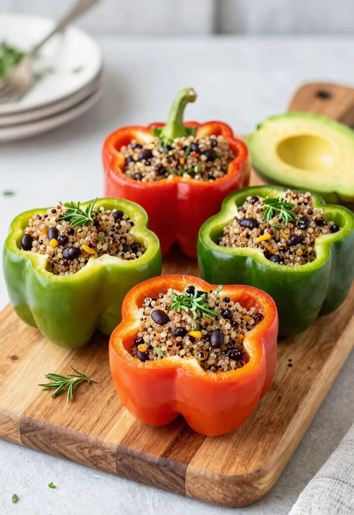 10 Low-FODMAP Vegan Recipes for Gentle Easy Eating - 6. Stuffed Bell Peppers with Quinoa and Black Beans