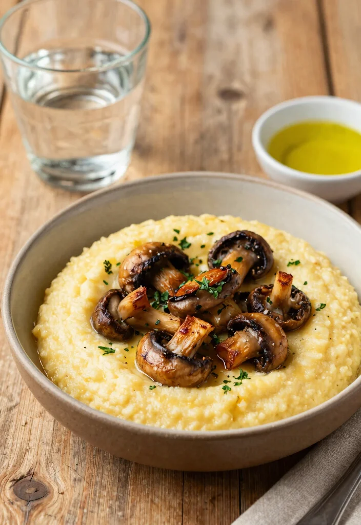 10 Low-FODMAP Vegan Recipes for Gentle Easy Eating - 8. Creamy Polenta with Roasted Mushrooms