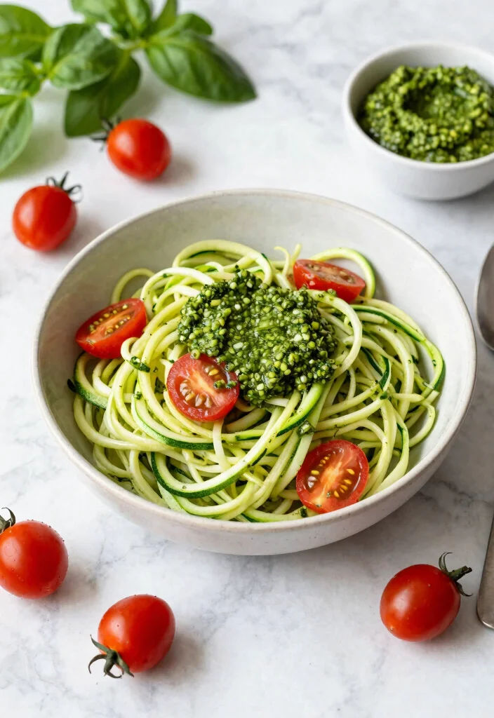 10 Low-Ingredient Dinner Recipes for Fast Simple Weeknights - 8. Zucchini Noodles with Pesto