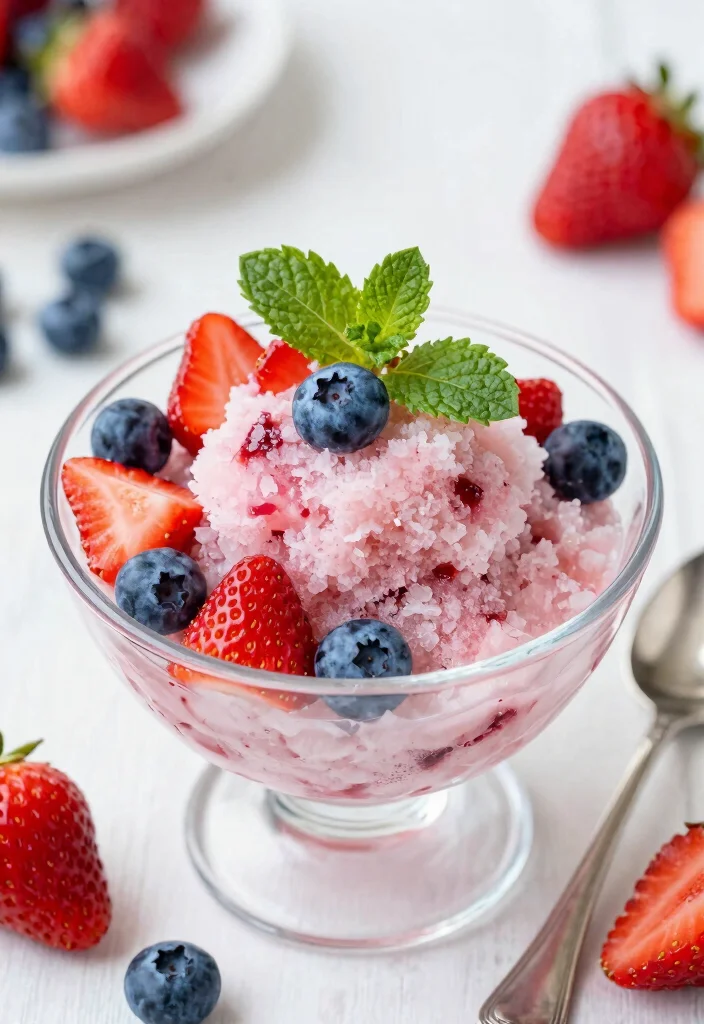 10 No-Bake Keto Dessert Recipes for Fast Easy Low-Carb Treats - 5. Berry Granita