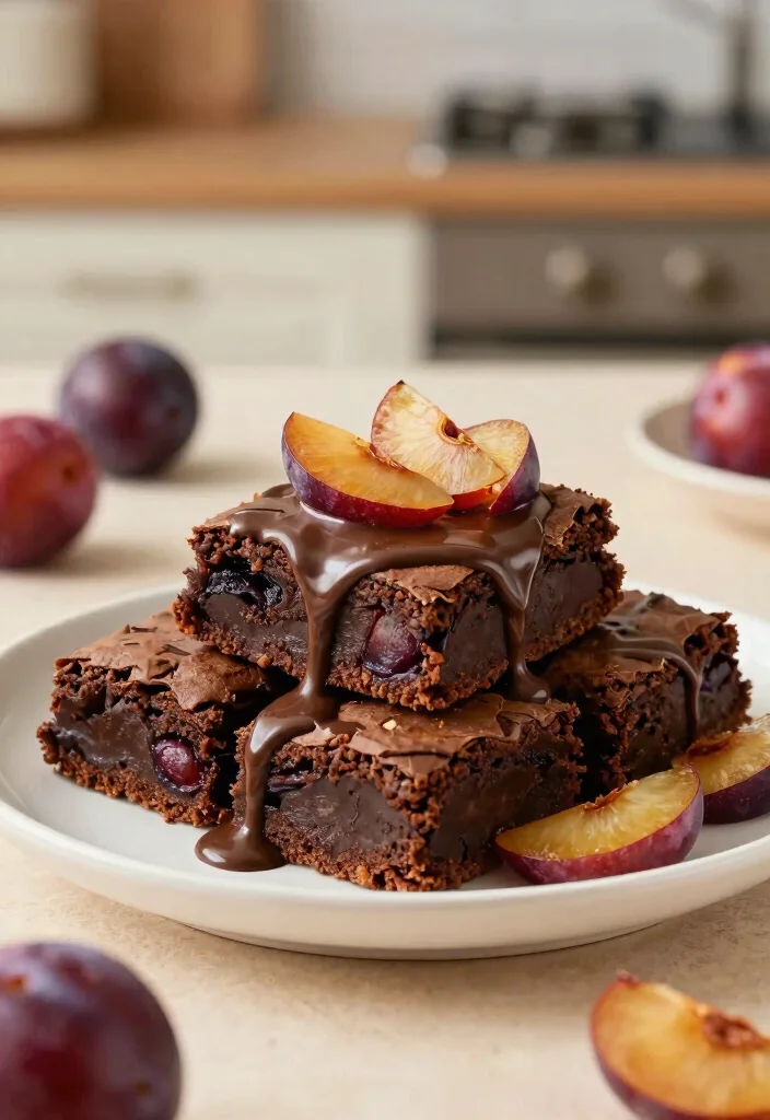 10 Plum Dessert Recipes for Sweet Simple Seasonal Treats - 9. Plum Brownies