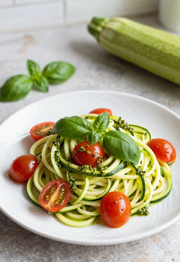 10 Prediabetic Dinner Recipes for Balanced Blood-Sugar-Friendly Meals - 3. Zucchini Noodles with Pesto and Cherry Tomatoes