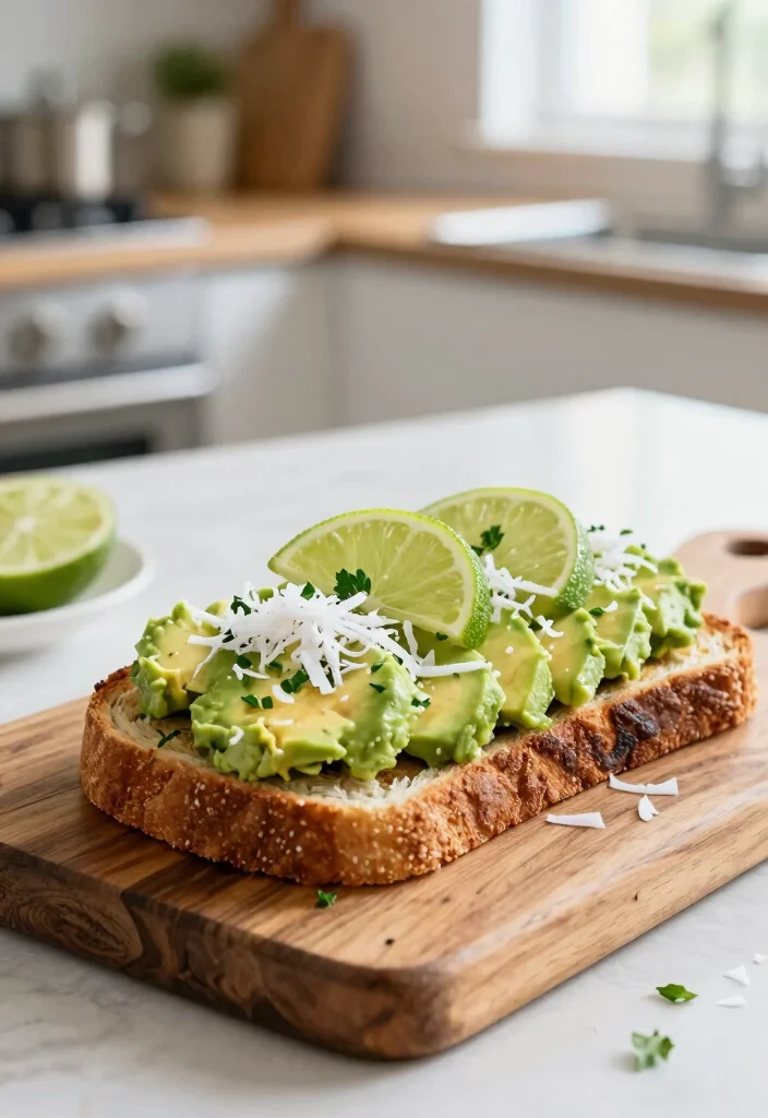 10 Tropical Dinner Recipes for Fresh Bright Island-Style Meals - 9. Coconut-Lime Avocado Toast
