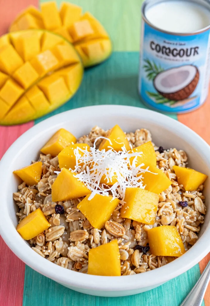 10 Vegan Baked Oatmeal Recipes for Cozy Healthy Breakfasts - 6. Coconut Mango Baked Oatmeal