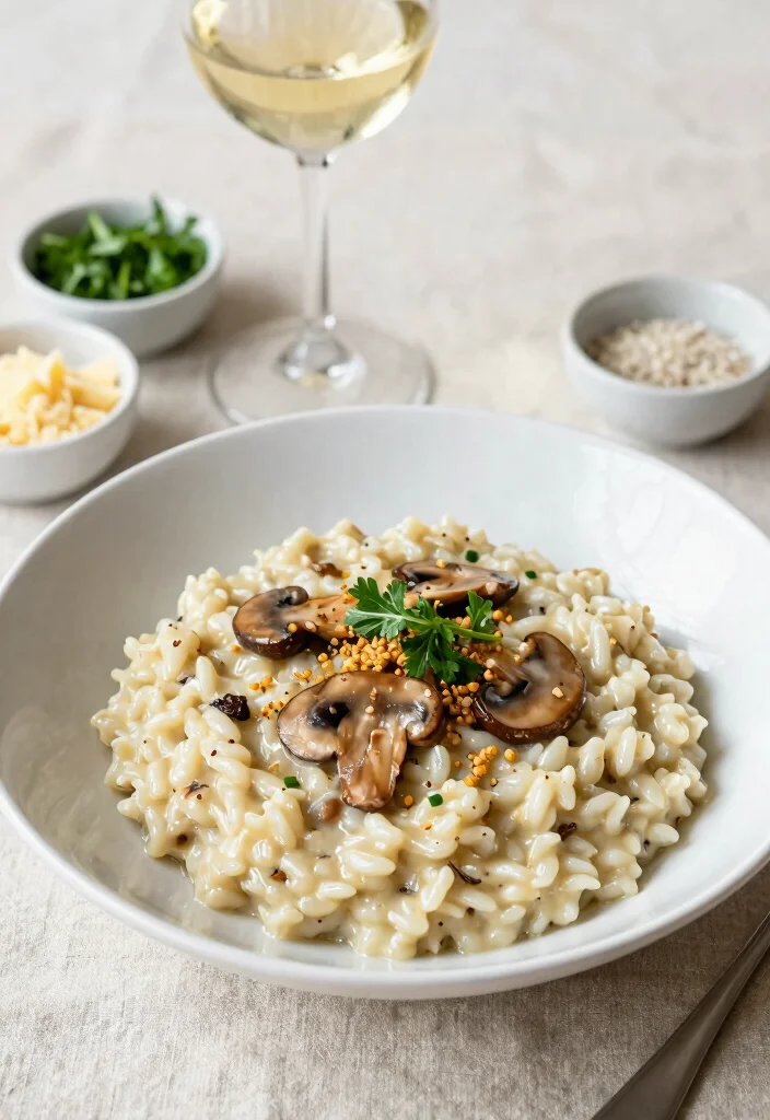 10 Vegan French Recipes for Elegant Simple Plant-Based Plates - 3. Creamy Vegan Mushroom Risotto